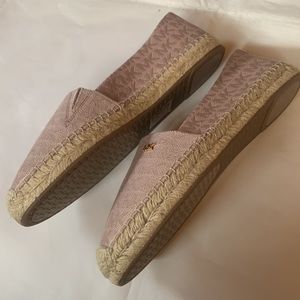 New MICHAEL MICHAEL KORS Kendrick Monogram Linen Espadrilles Flats